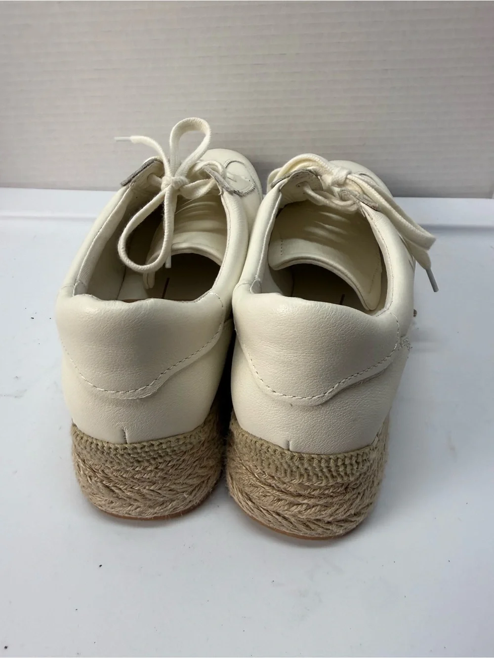 Dolce Vita Jaja Lace Up Espadrille Platform Sneakers NEW Cream/White Size 9.5